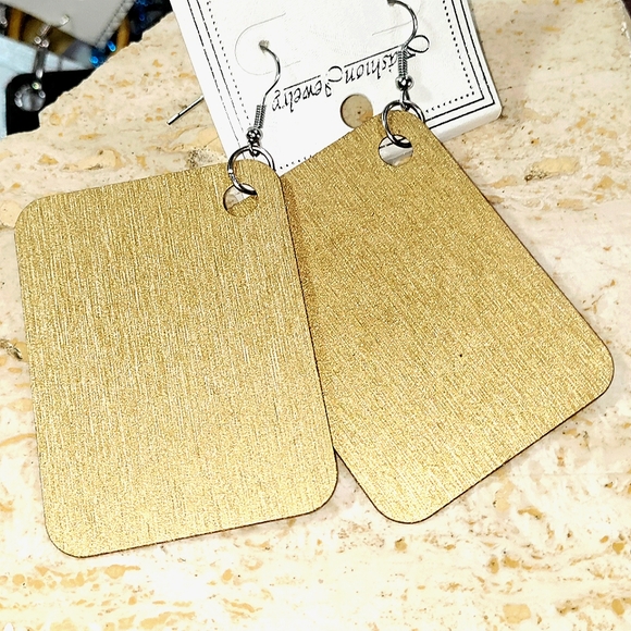 New Handcrafted Italia Holographic & Hand-painted Wood Earrings! 2.5" inch Women - Picture 3 of 6